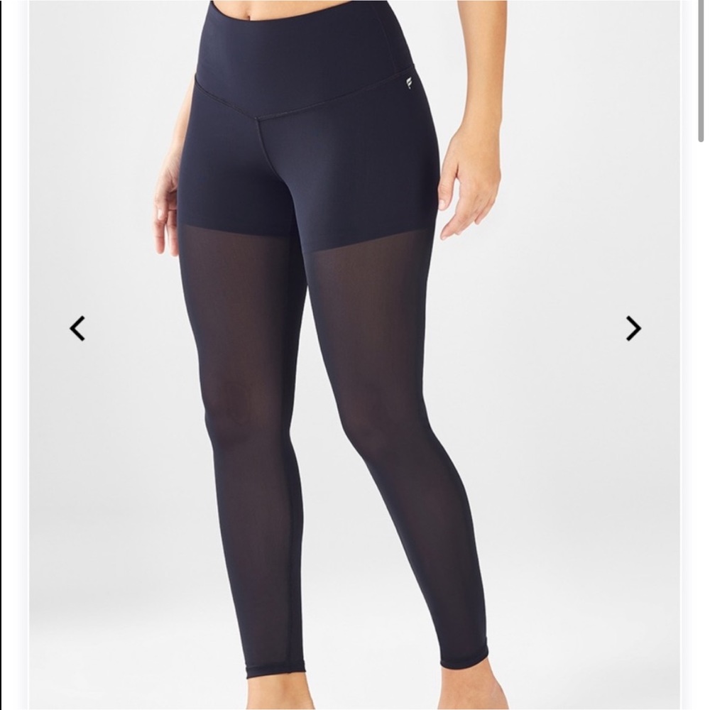 Fabletics High-Waisted Mesh Black Leggings